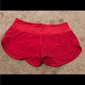 lululemon athletica Vibrant Red Athletic Shorts
